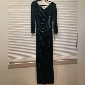 Green velvet dress